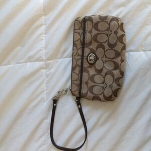 Coach monogram large wristlet